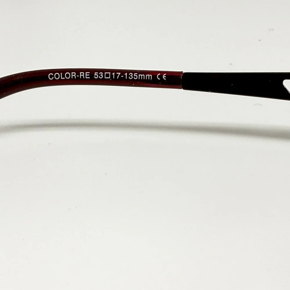 Elle EL18799 Burgundy Red Semi Rimless Rectangular Eyeglass Frames 53-17-135